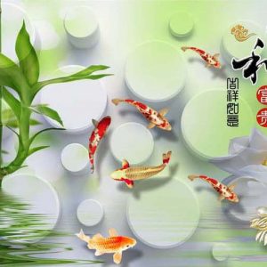 Tranh 3D hiện đại Cá vàng
