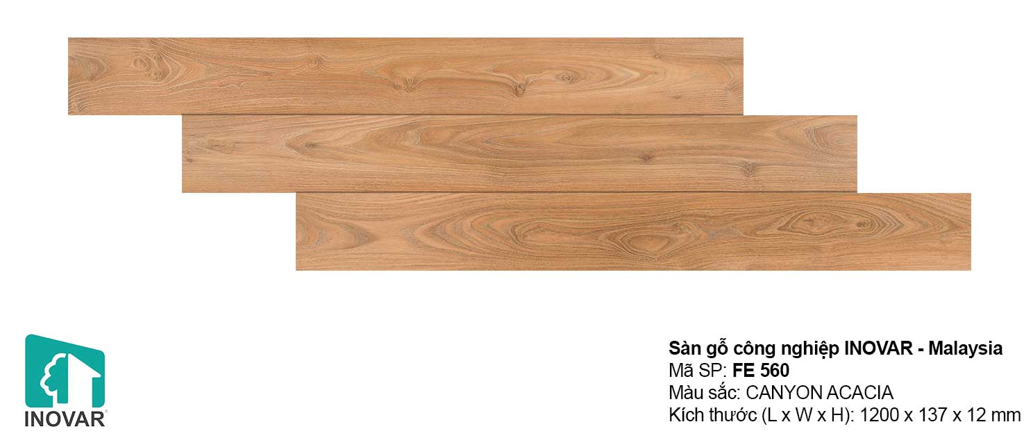 Sàn gỗ Inovar FE560 dày 12mm khe U