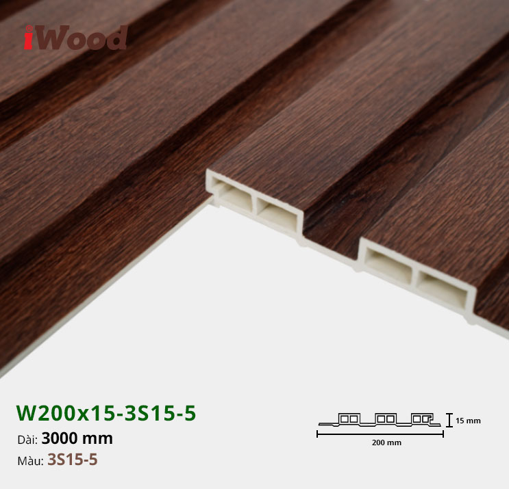 Tấm ốp tường trần 3 sóng iWood 3S15-5