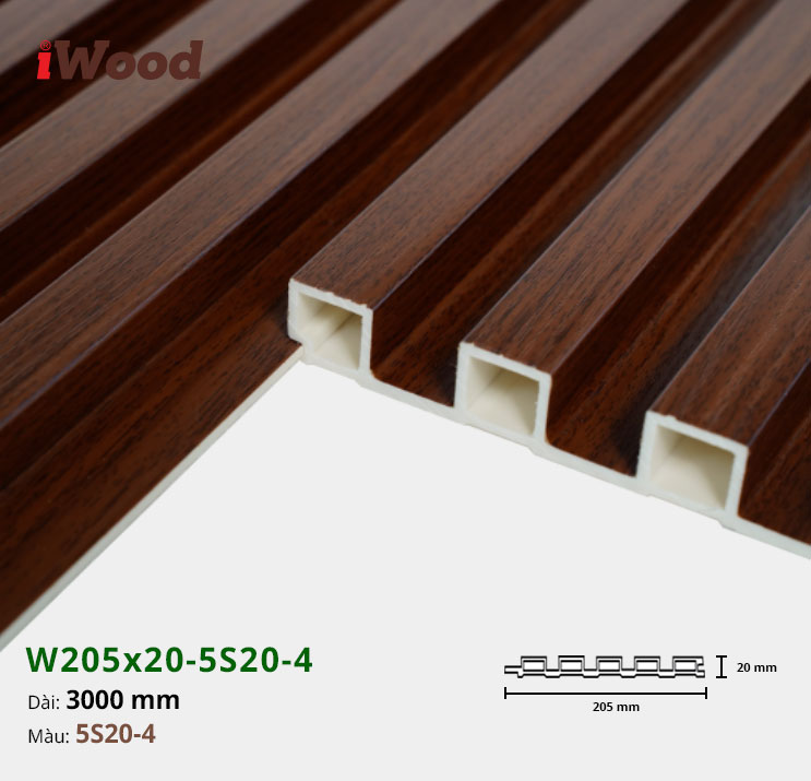 Tấm ốp tường trần 5 sóng iWood 5S20-4 - Ảnh 2