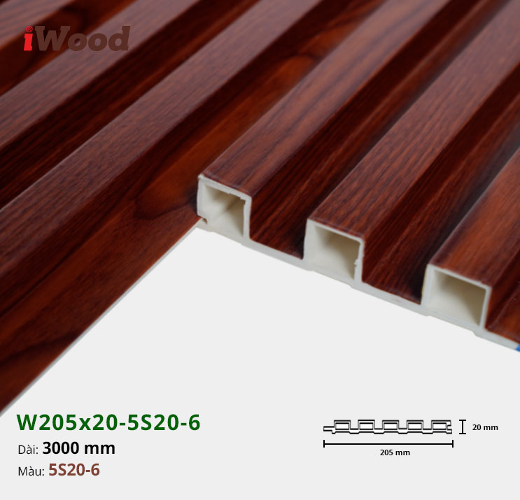 Tấm ốp tường trần 5 sóng iWood 5S20-6 - Ảnh 2