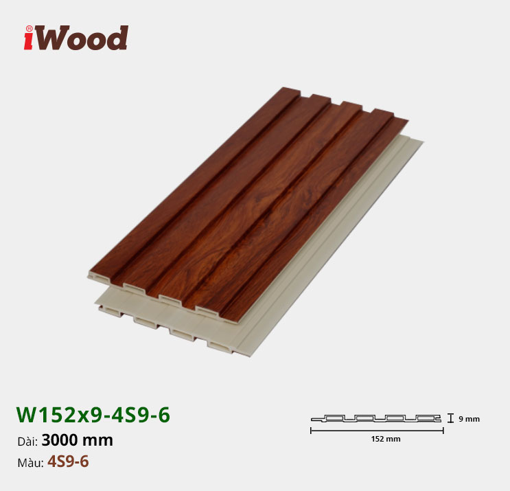 Tấm ốp tường trần 4 sóng iWood 4S9-6