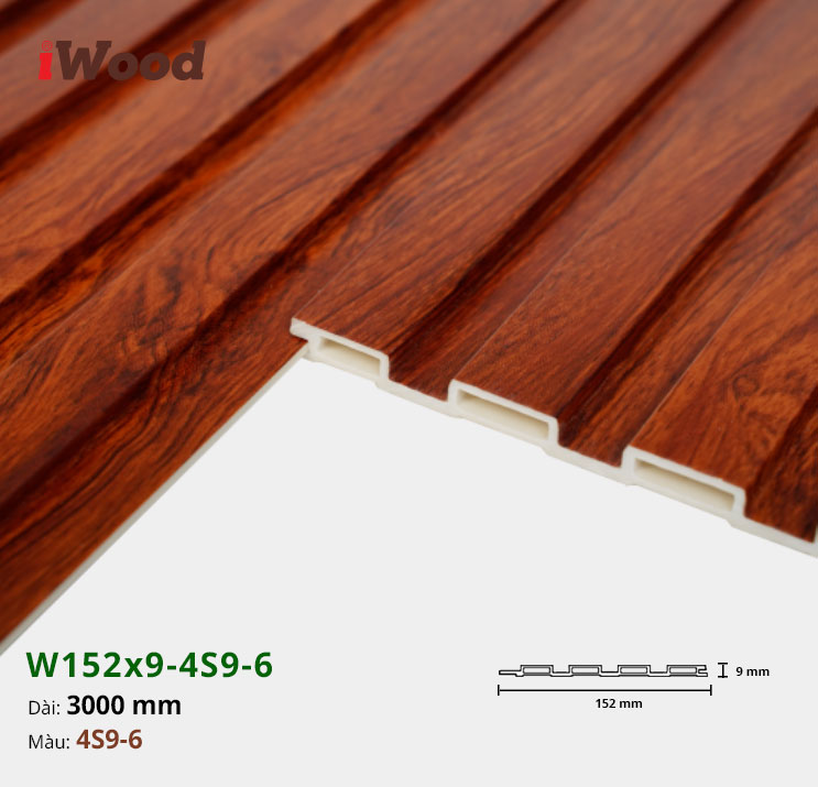Tấm ốp tường trần 4 sóng iWood 4S9-6