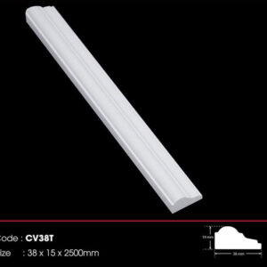 Chỉ khung viền lệch tâm Hàn Quốc màu trắng 3.8cm CV38T