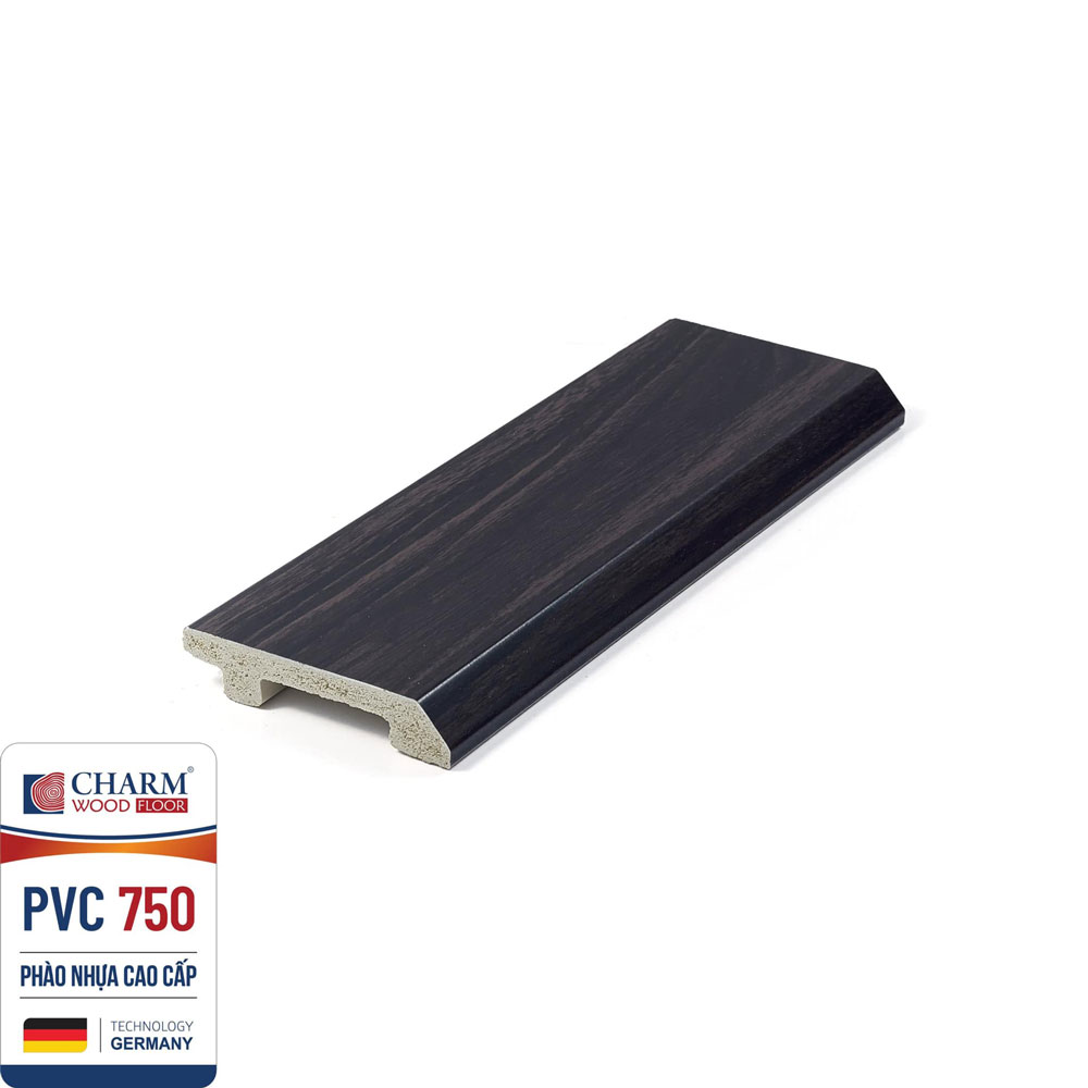 Len chân tường nhựa vân gỗ cao 7.5cm PVC 750
