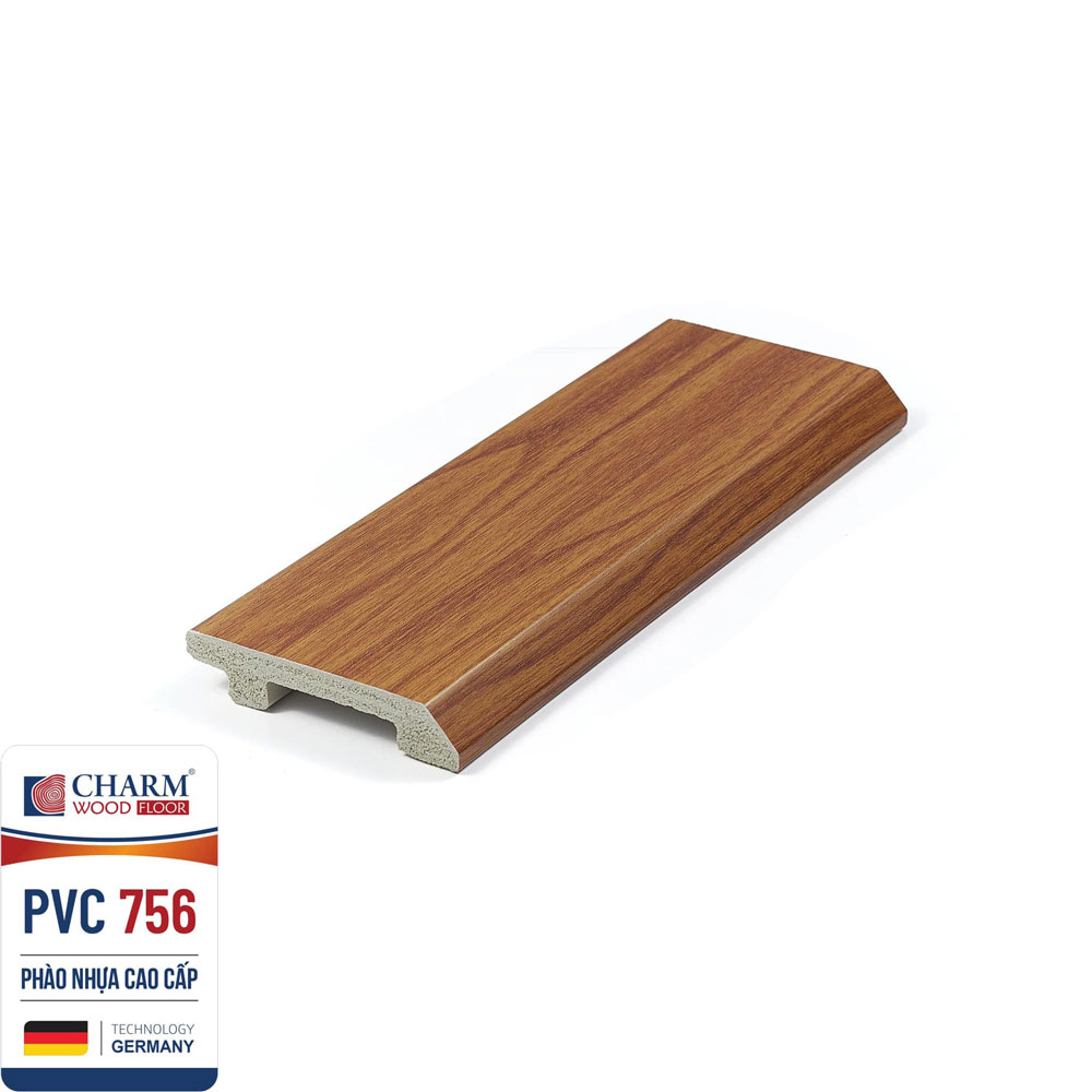 Len chân tường nhựa vân gỗ cao 7.5cm PVC 756